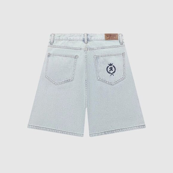 B.Sure Light Blue Simple Denim Shorts - Picture 2 of 4